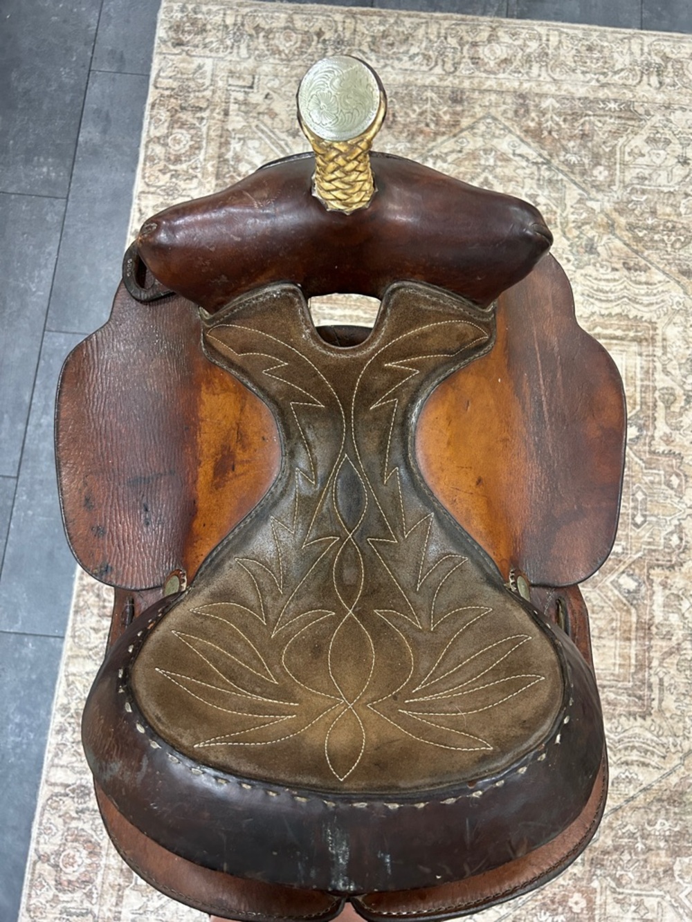 Vintage Youth Western Leather Saddle. 14” Seat. - Picture 7 of 16